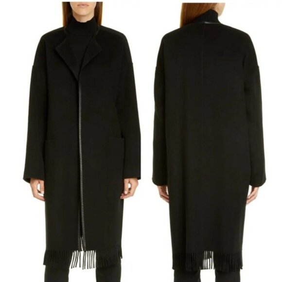 NWOT LAFAYETTE 148Barnett Cashmere Fringe Trim JacketWomen's Size XS